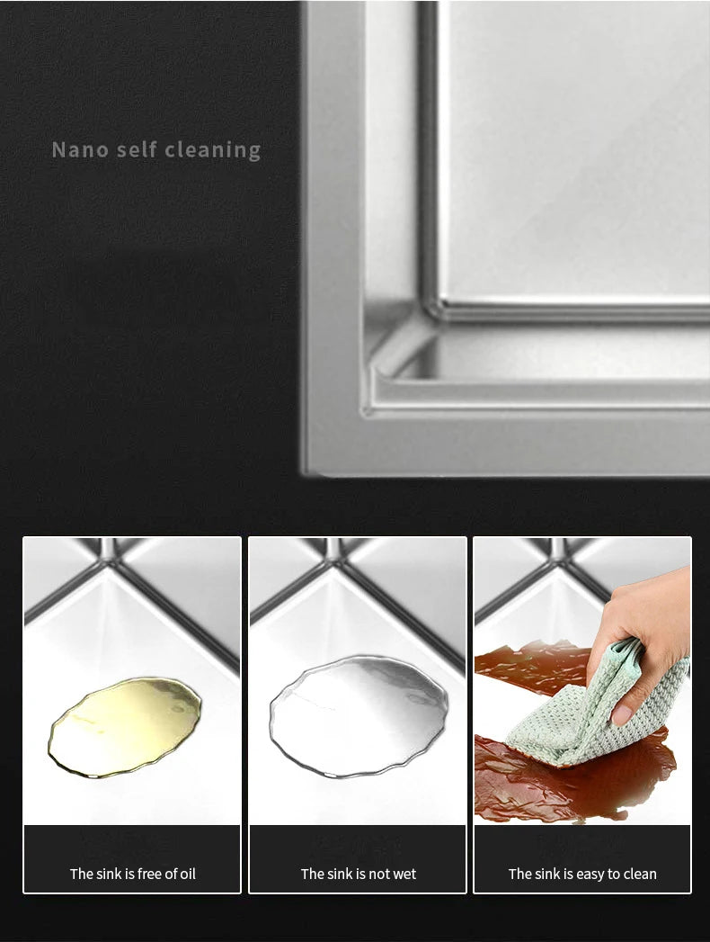 Nano Hidden Bar Sink Black Folding Faucet Silvery