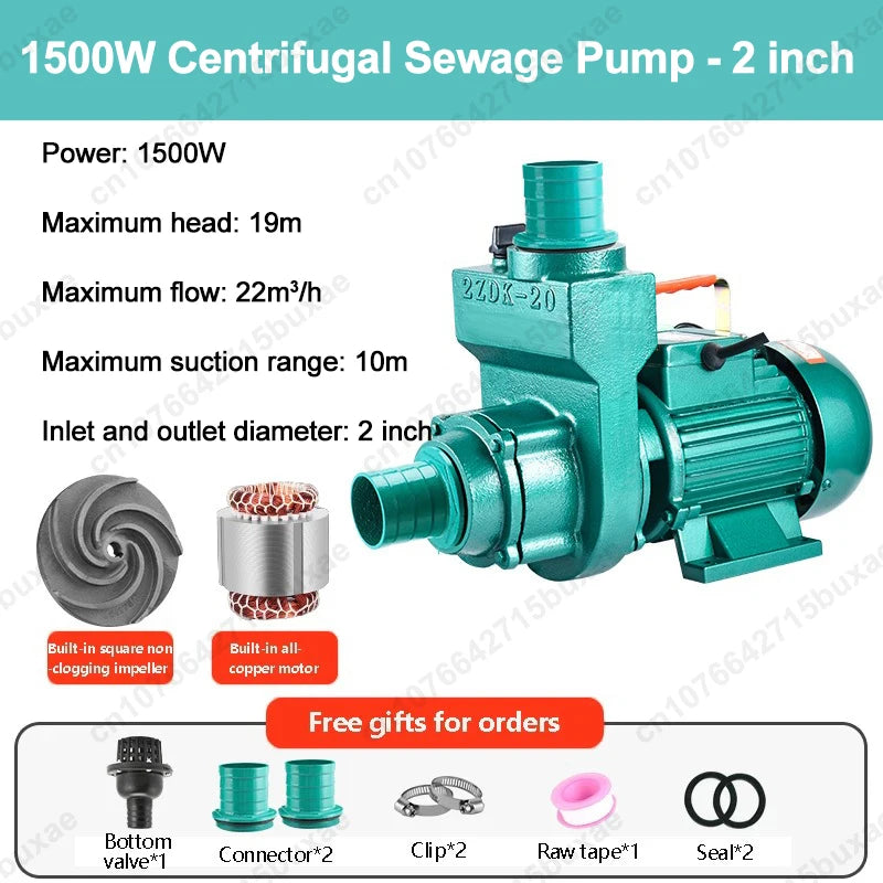 Ac220v / Ac380v High-Flow Sewage/Water Pump High-Pressure Water