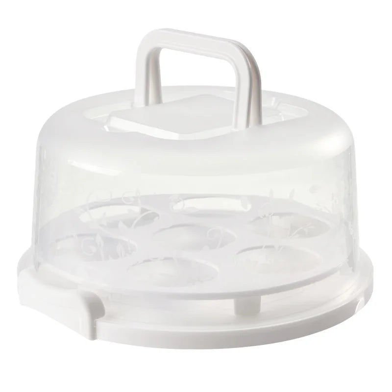 Plastic Round Cake Box Carrier Handle Pastry Storage