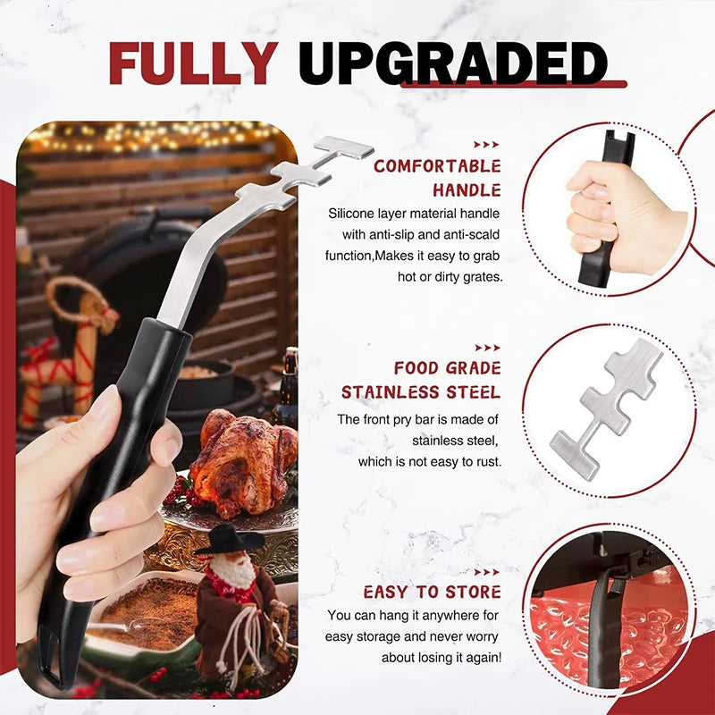 Universal Grill Grate Lifter Cast Iron Grid Lever