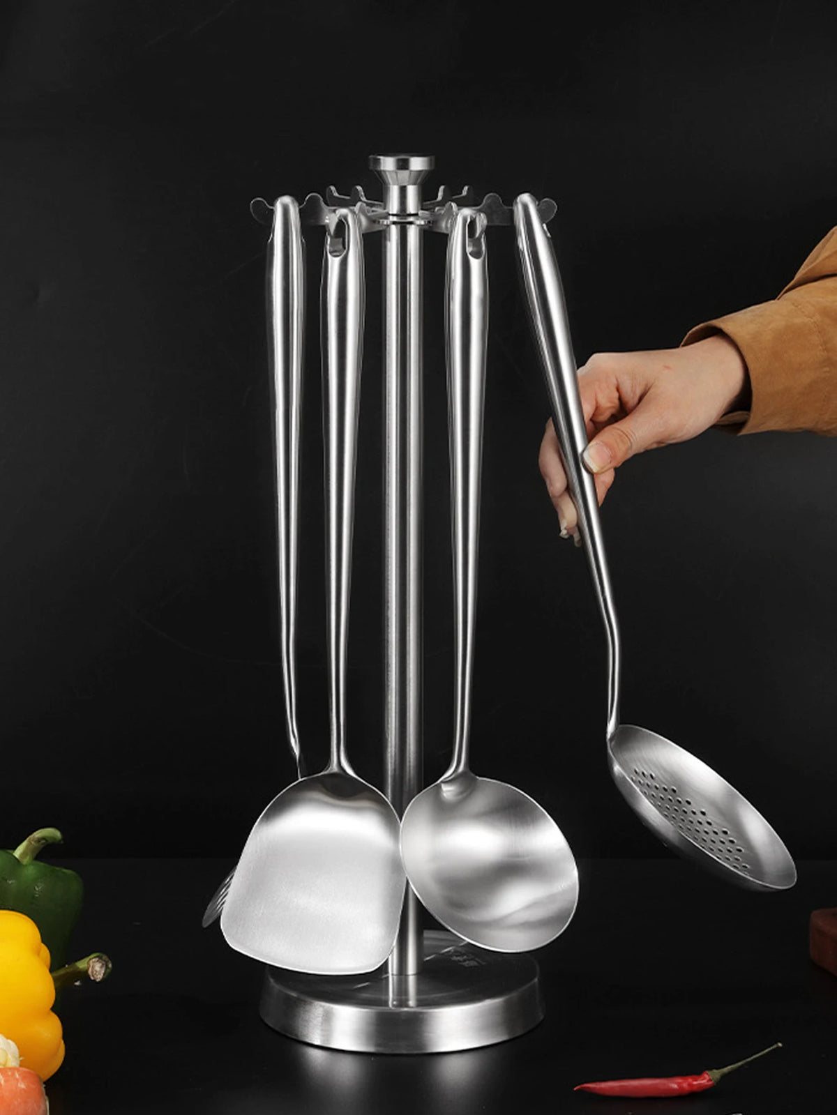 316 Stainless Steel Wok Spatula Metal Utensils Slotted