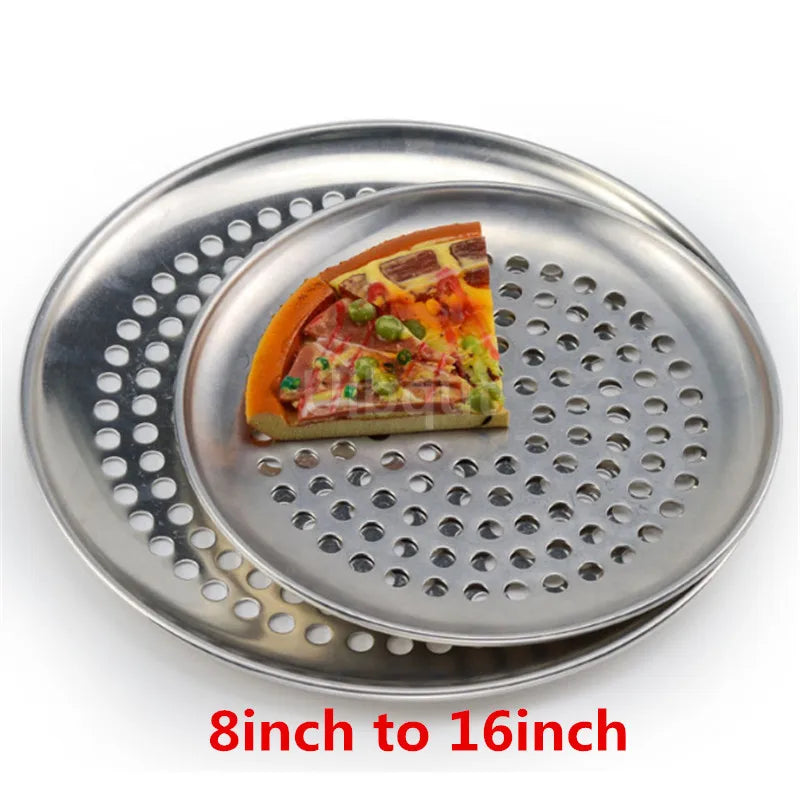 Aluminum Pans Holes Non-Stick Round Pizza Baking Tray