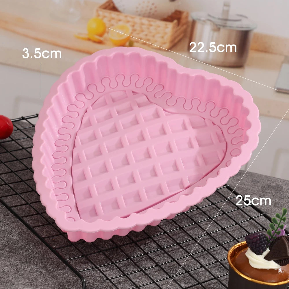 Heart Shaped Cake Pan Silicone Cake Mold Baking