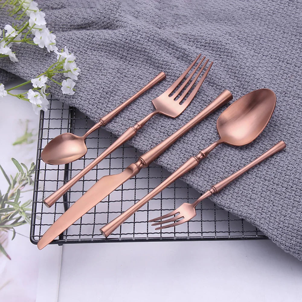 Pieces Knife Fork Spoon Gold Cutlery Complete Stainless