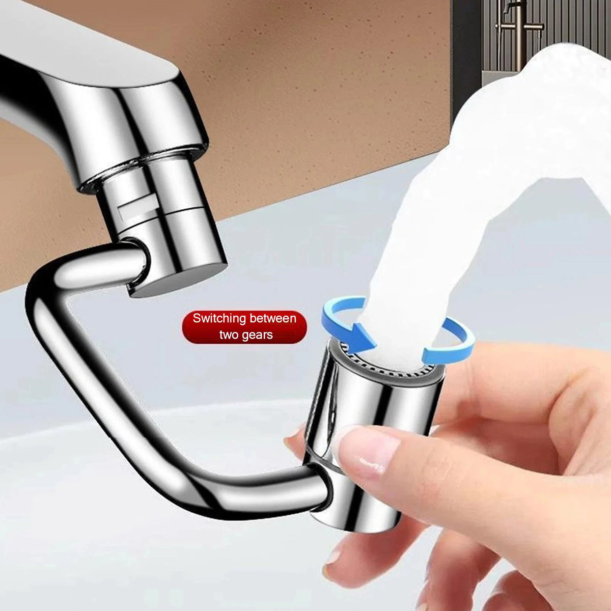 2/1pcs 1080 Degree Swivel Stainless Steel Faucet Extender