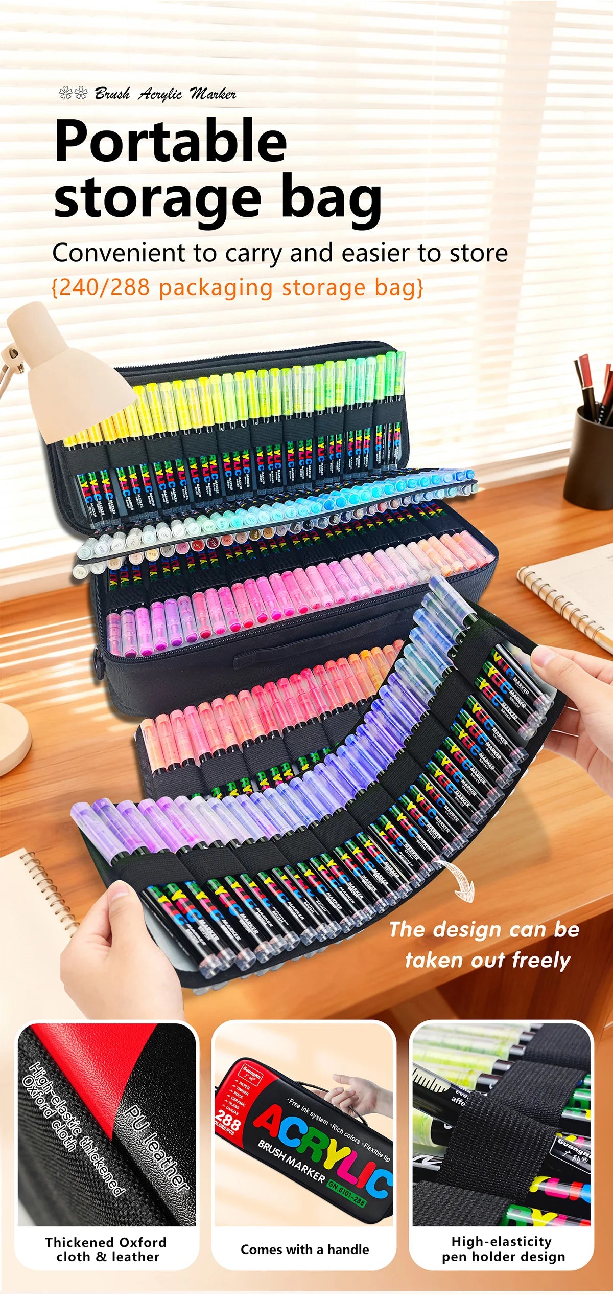 Gn 366 Colors Acrylic Paint Pens Markers Brush