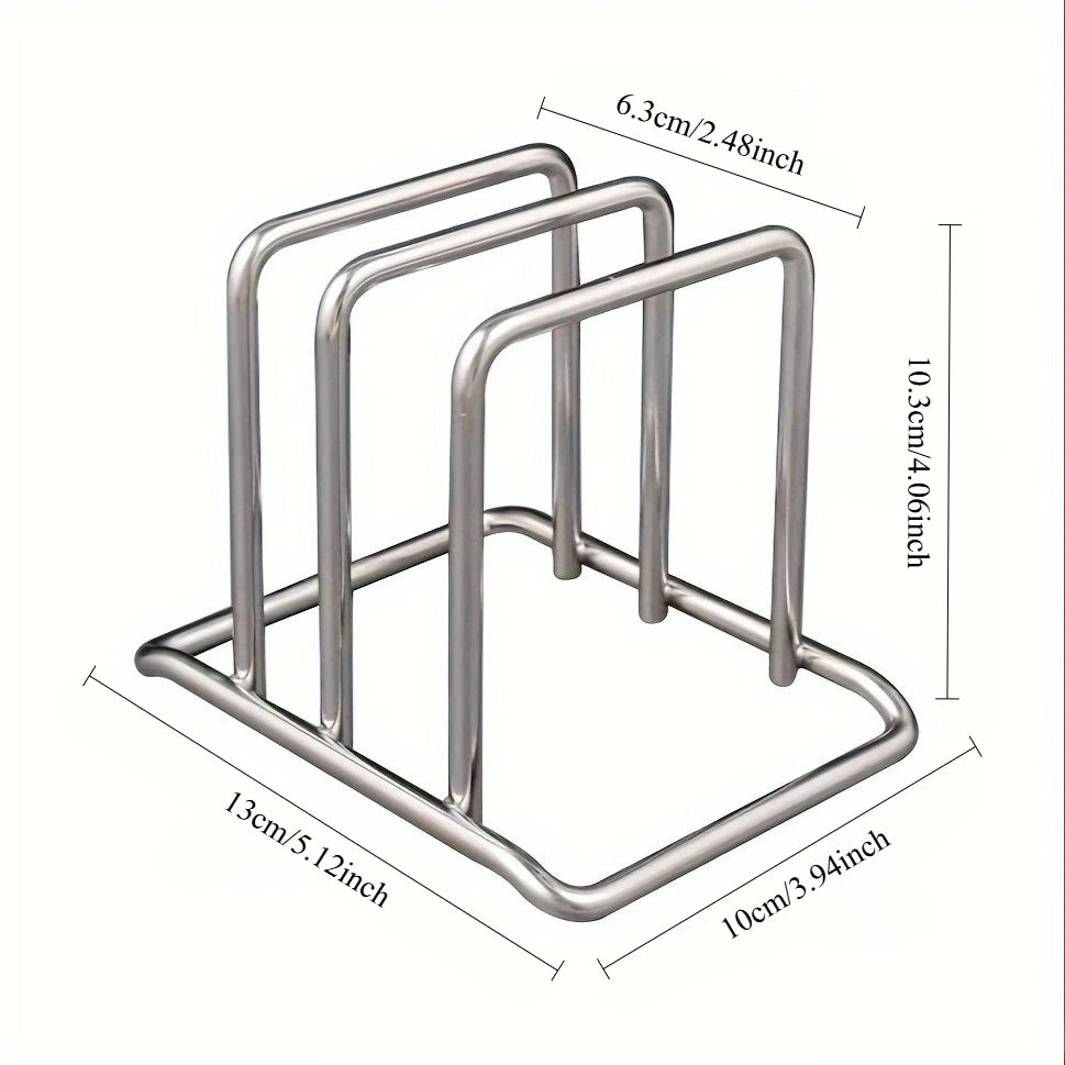 1/2/3pc Space-Saving Stainless Steel Pot Lid Cutting Board