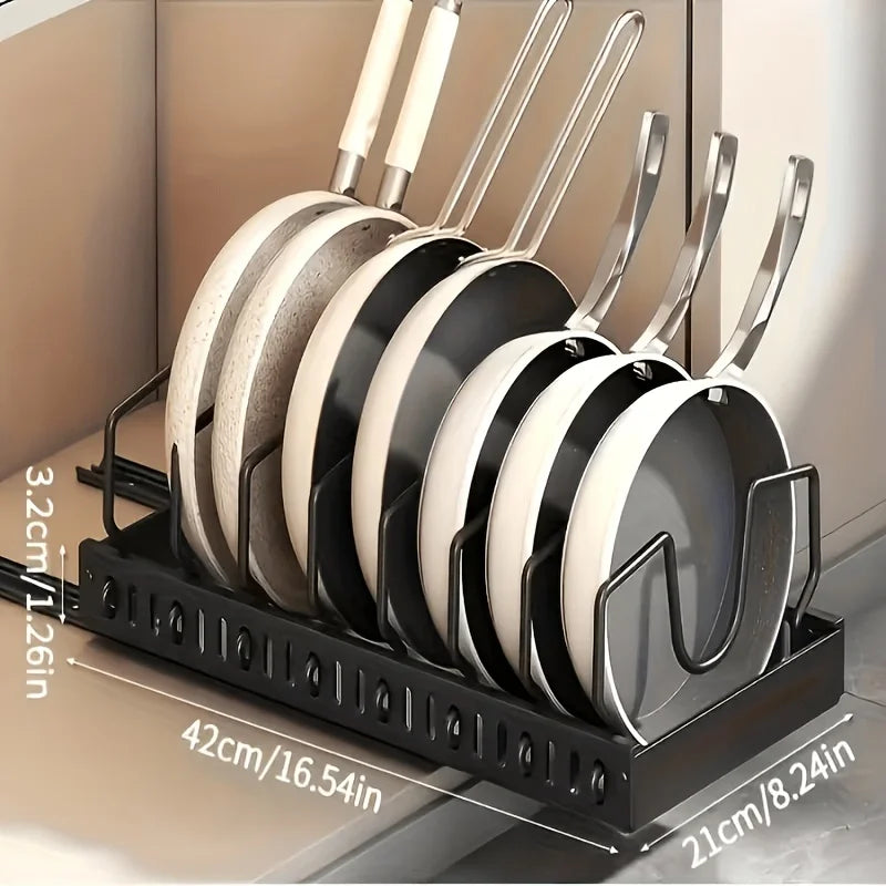 Pull Out Cabinet Storage Organizer Sliding Pot Lid