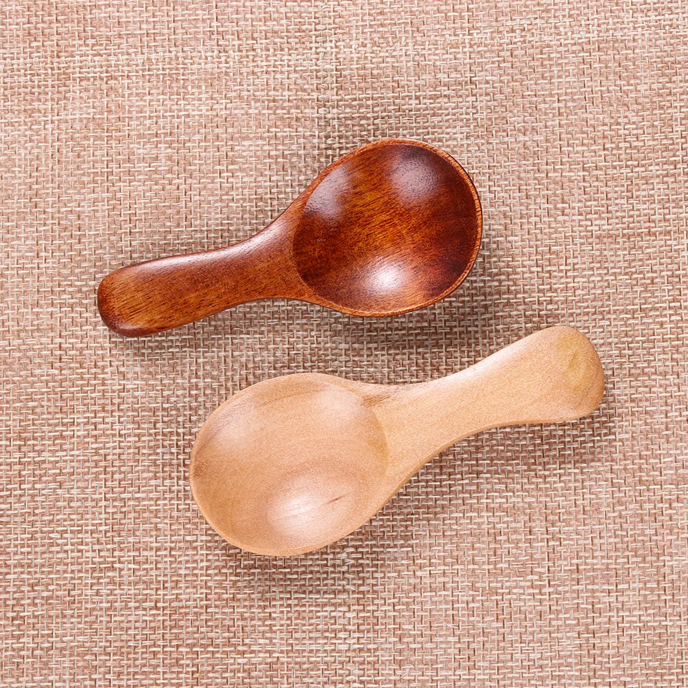 1pcs Small Mini Wood Condiment Scoop Flatware Coffee