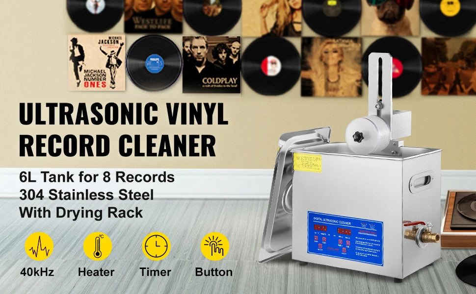 Succebuy Ultrasonic Cleaner 6l Ultrasonic Vinyl Cleaner 7-12