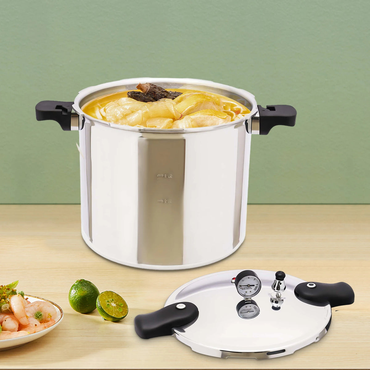 22l Aluminium Alloy Pressure Canner 90kpa Thickened