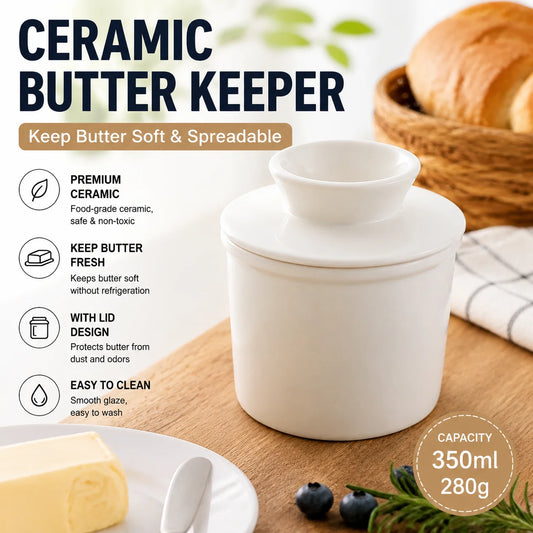 Ceramic Butter Dish Lid Western Style Cheese Butter