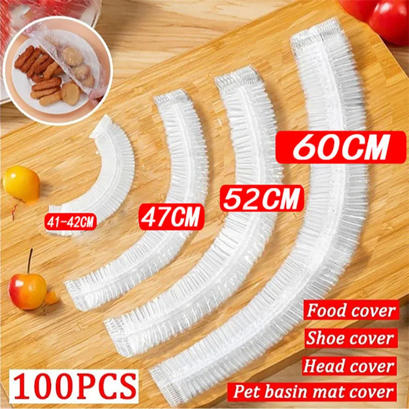 50 Pieces Disposable Food Cover Plastic Wrap Food