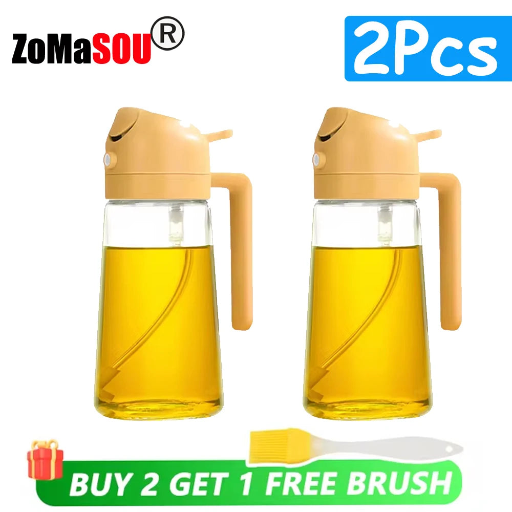 1-4pc 2-In-1 Sprayer Pourer Oil Empty Bottle Plastic