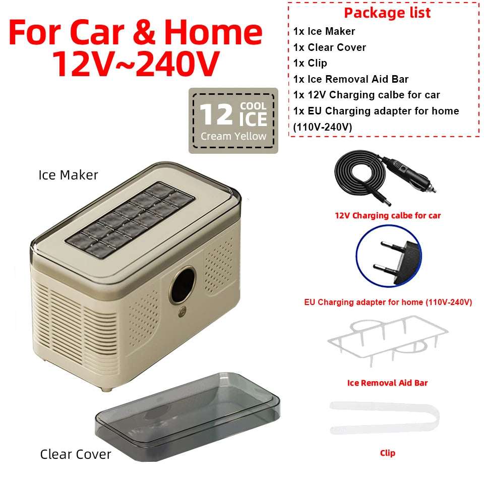 12v/220v Mini Ice Maker Car Dorm Office Camping