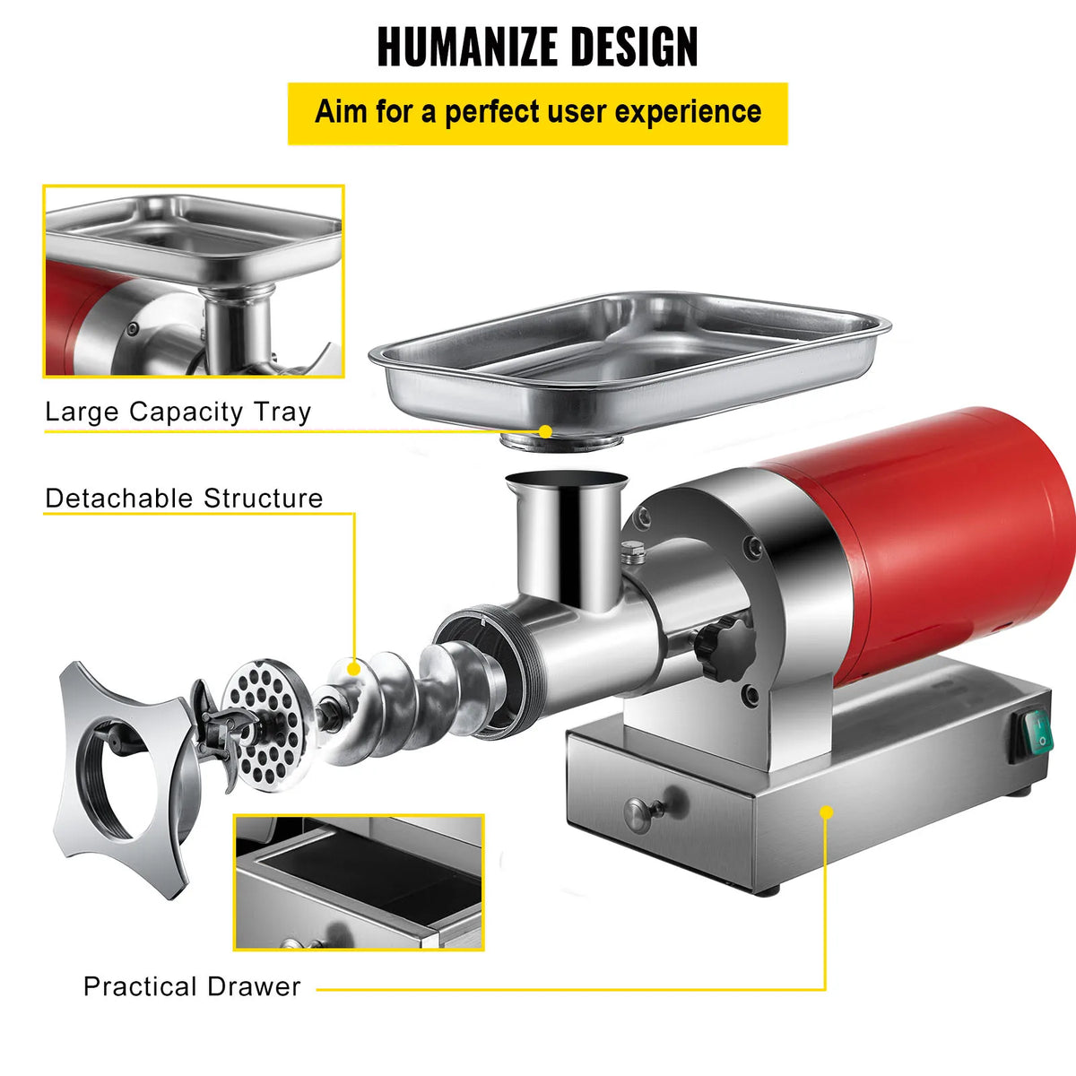 Succebuy Electric Meat Grinder 661 Lbs/Hour 1100 Meat