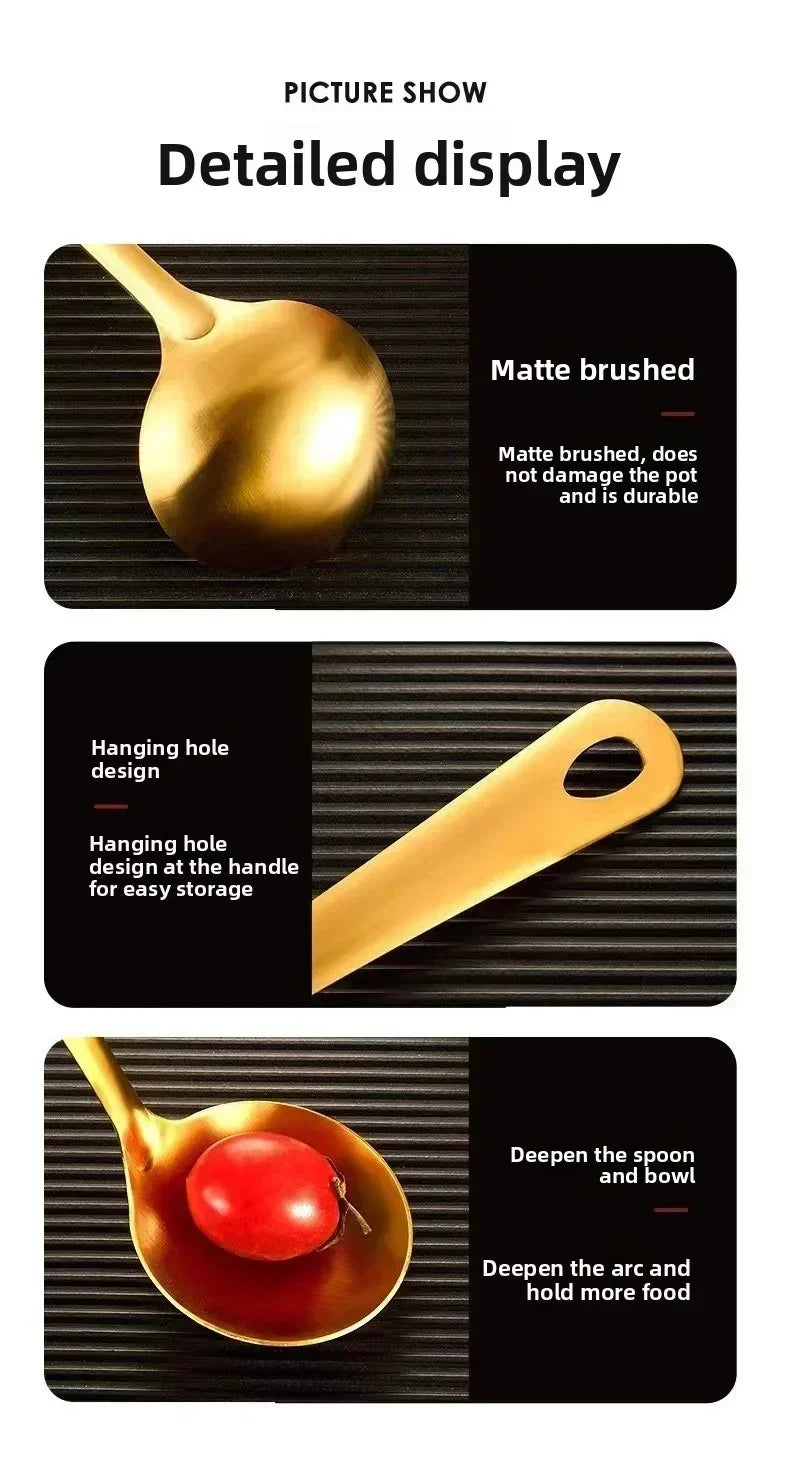 Gold Utensils Stainless Steel Cooking Cooking Spatula Slotted