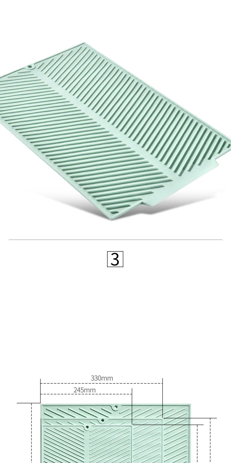 1pc Silicone Dish Drying Pad Non-Slip Dish Drying