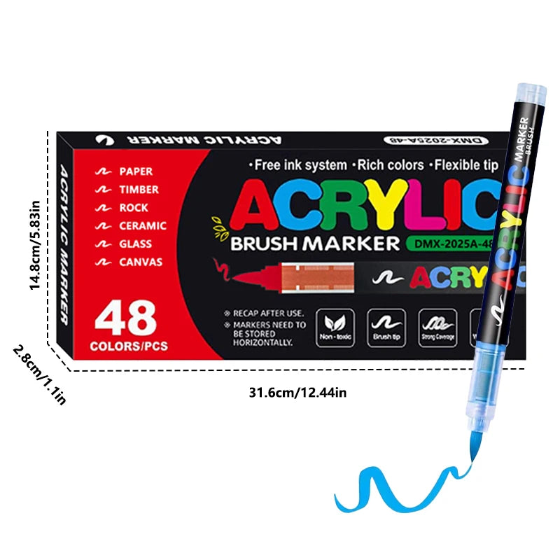 12-366 Colors Acrylic Paint Pen Markers Acrylic Felts