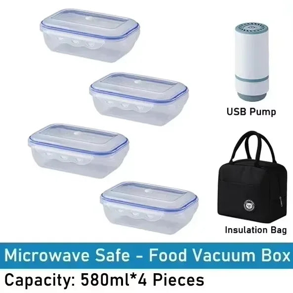 Vacuum Food Storage Box Transparent Storage Container Fridge