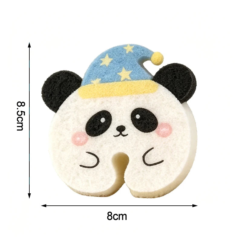 Dishwashing Sponge Cute Cartoon Animal Dishwashing Wipe Dual