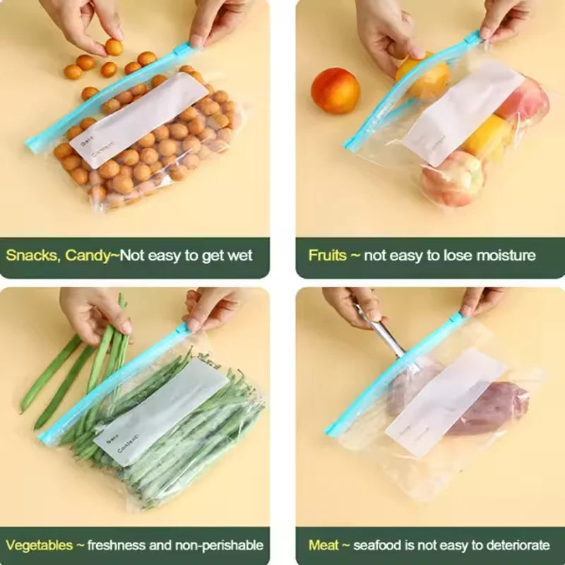 Reusable Zipper Bag Stand Up Zip Shut Plastic