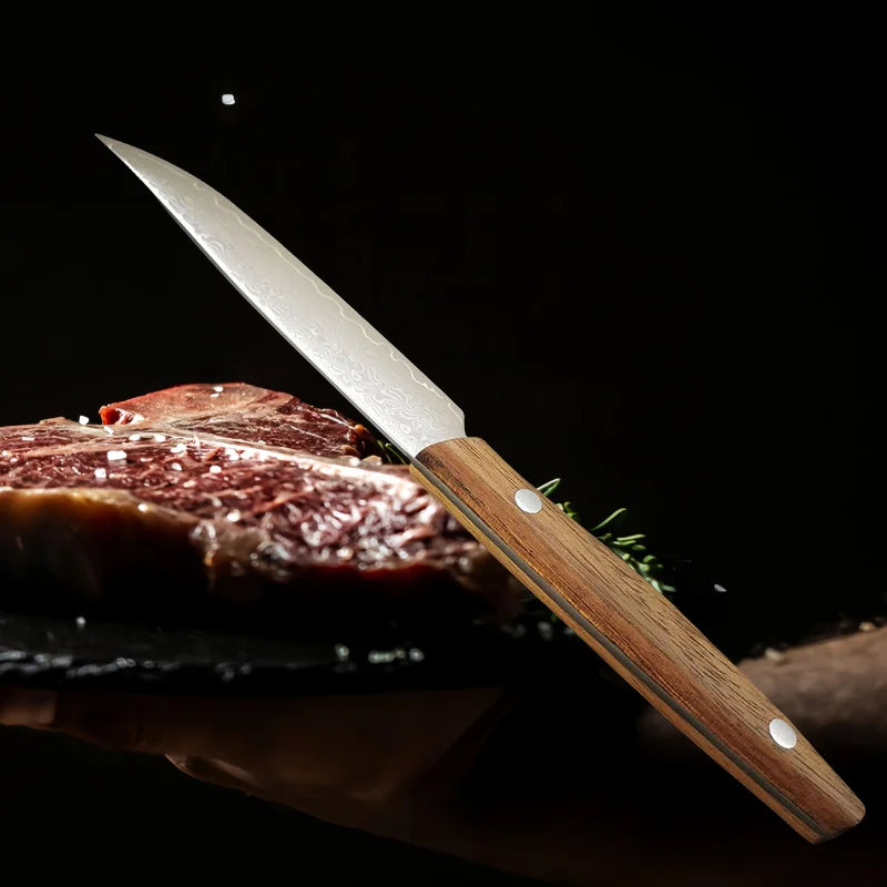 Inch Steak Knife Cover Damascus Steel Blade Sharp