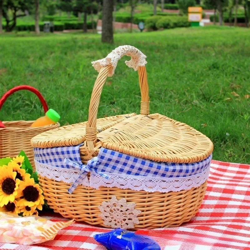 Camping Picnic Fruit Baskets Food Organizer Handmade Big