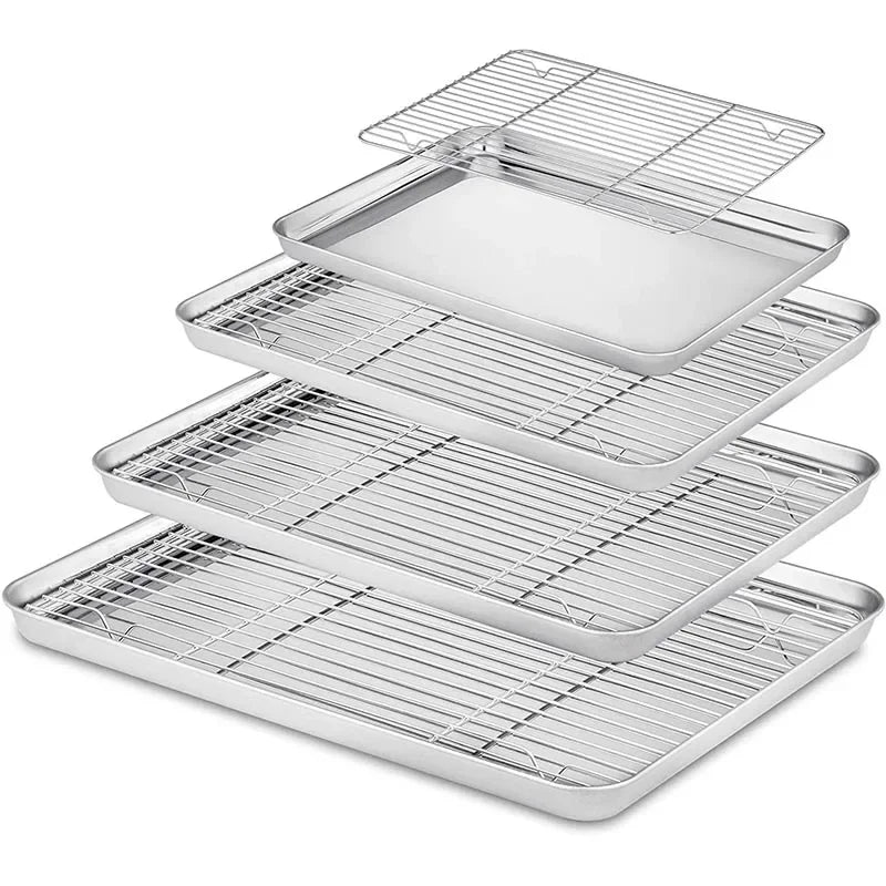 Rectangular Stainless Steel Grill Cookie Baking Pan Removable