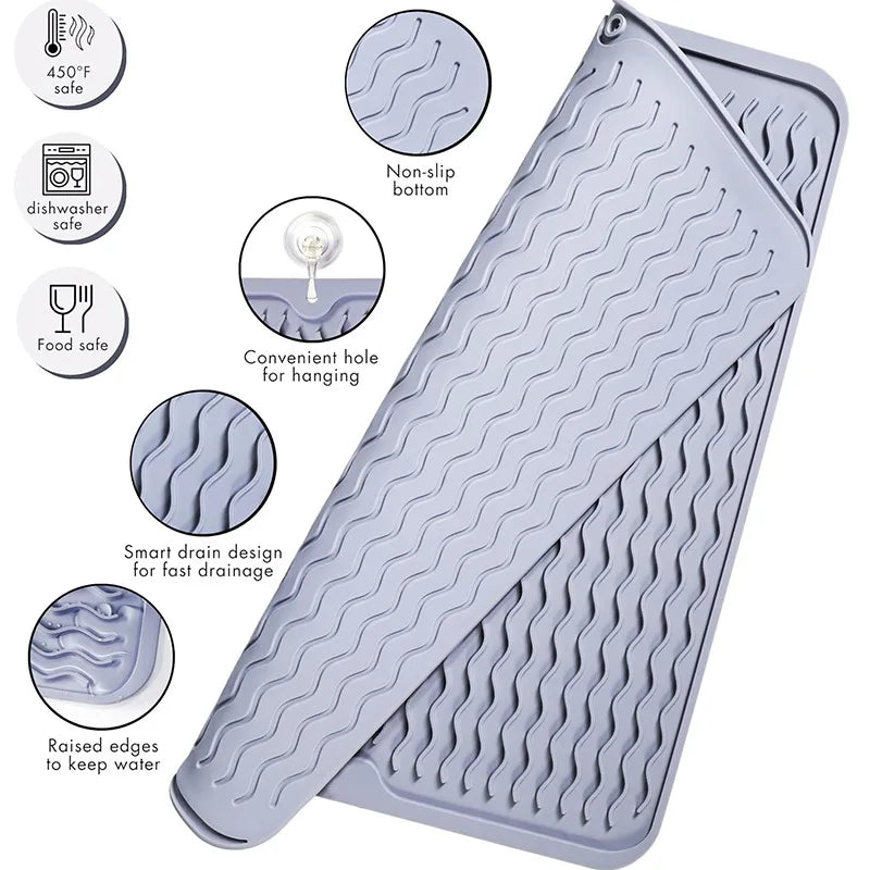 Silicone Dish Drying Mat Non-Slip Drying Rack Pad