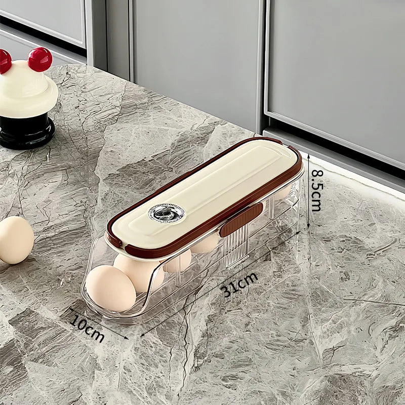 Auto Rolling Egg Holder Refrigerator Stackable Egg Storage