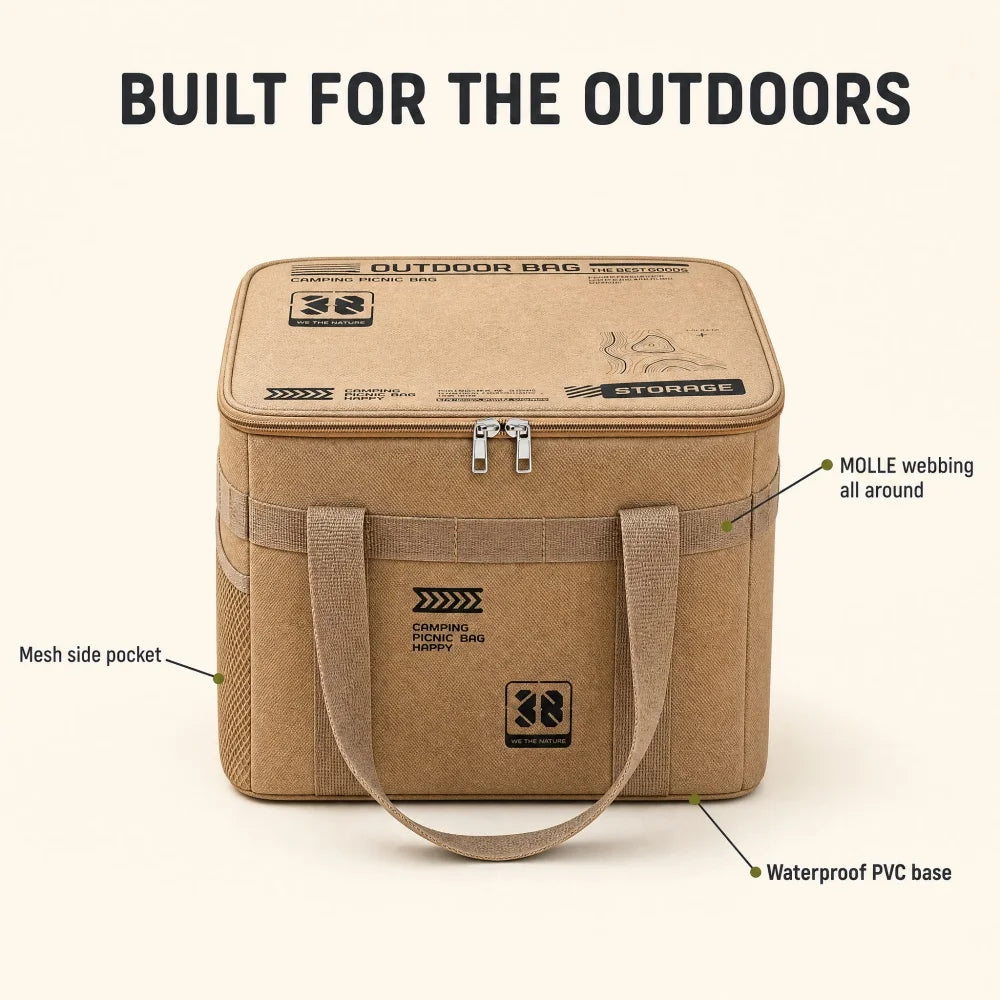 30l Camping Cookware Storage Bag Waterproof Outdoor Organizer