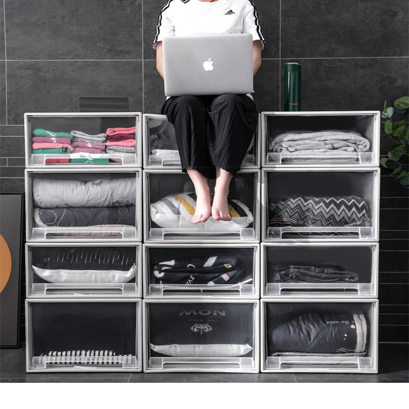 Large Closet Storage Drawer Box Plastic Drawer Clothes