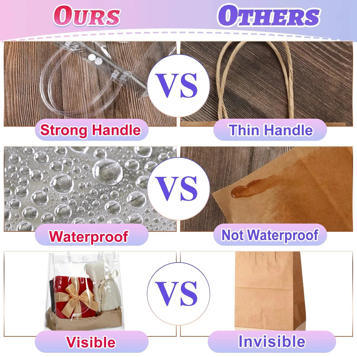 Clear Tote Bag Transparent Shopping Bags Shoulder Handbag