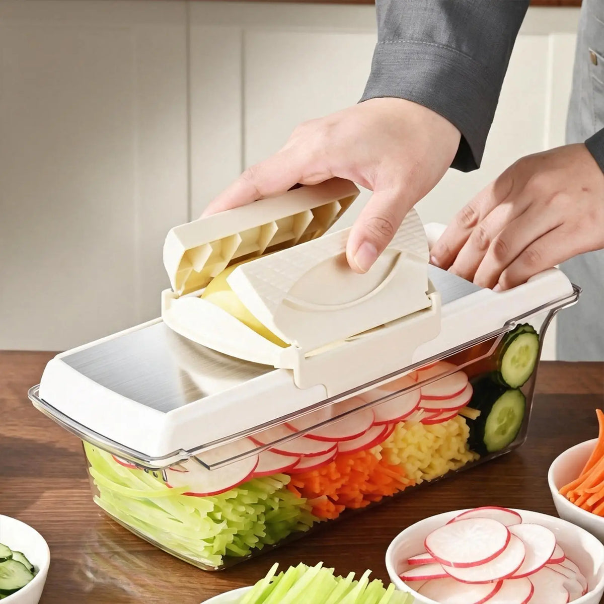 Ergonomic Handheld Vegetable Cutter Safe Food Chopper Slicer