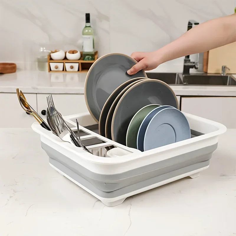 Collapsible Dish Drying Rack Utensil Holder Rv Camping