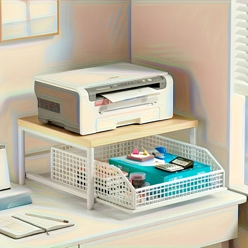 Space-Saving Countertop Organizer Drawer & Wire Basket -