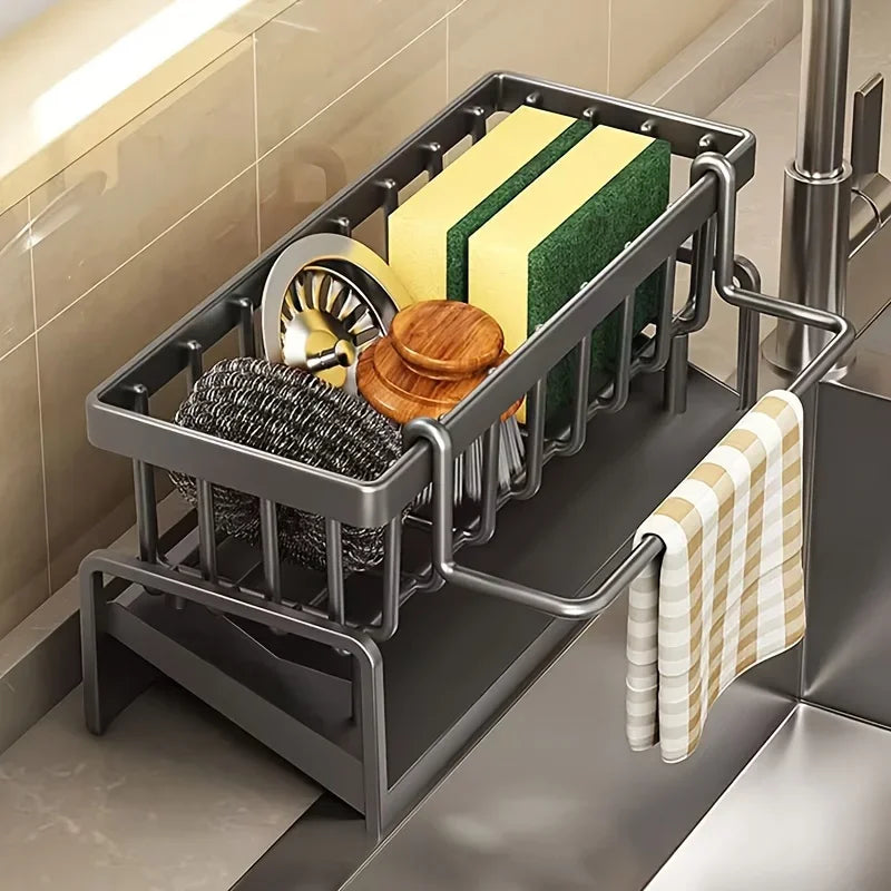 Sponge Holder Sink Plastic Auto Draining Sink Organizer