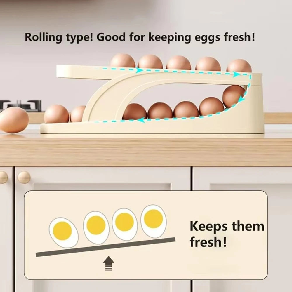Automatic Rolling Double-Layer Egg Dispenser Egg Holder Dispenser