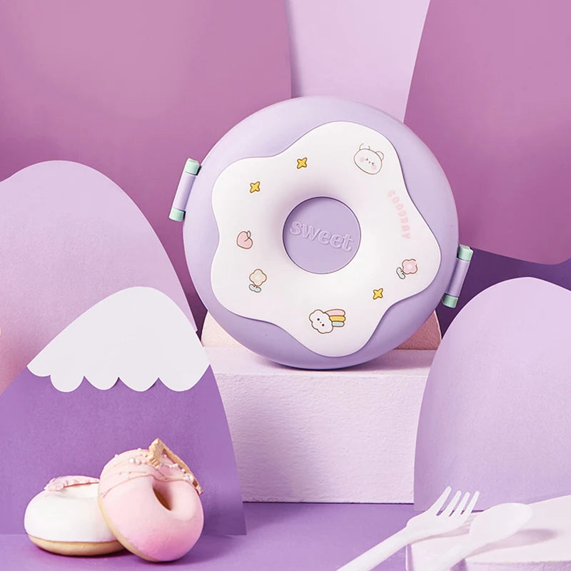 Lunch Box Kid School Child Snack Box Donut
