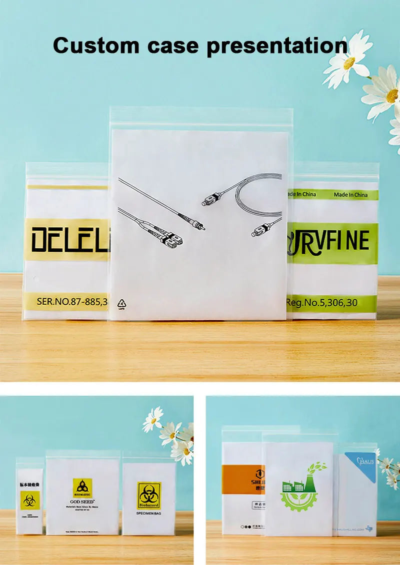 100 Small Plastic Ziplock Bags Resealable Transparent Jewelry