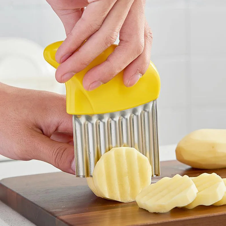 Potato Chip Slicer Vegetable Fruit Corrugated Wavy Knife