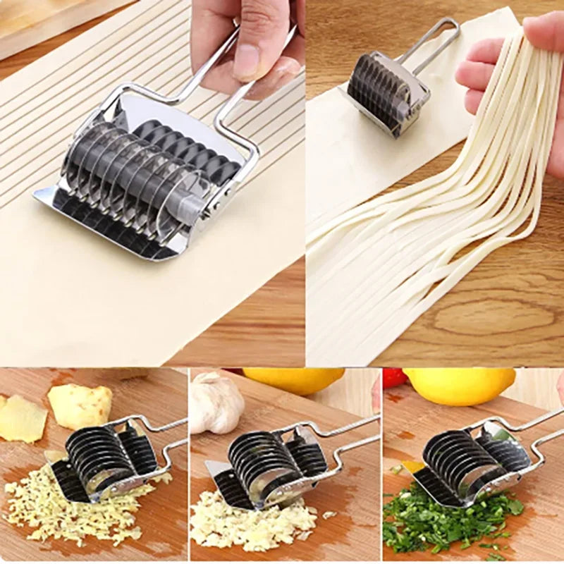Stainless Steel Noodle Lattice Roller Dough Cutter Pasta