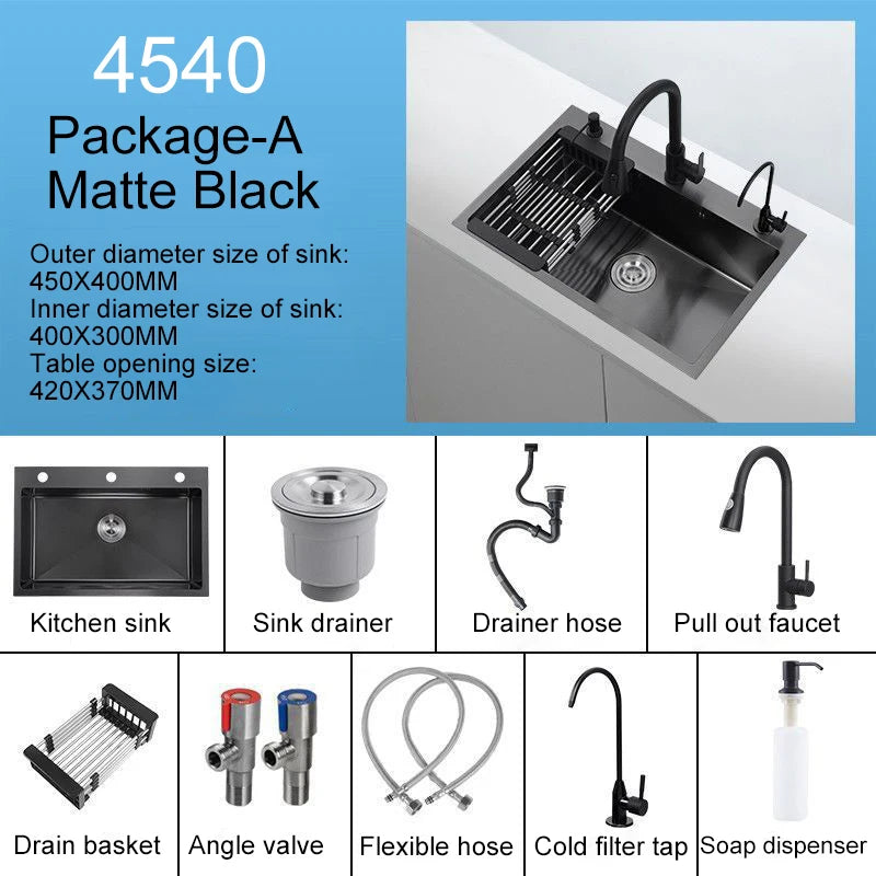 Grey Stainless Steel Digital Sink Cold Pull Out