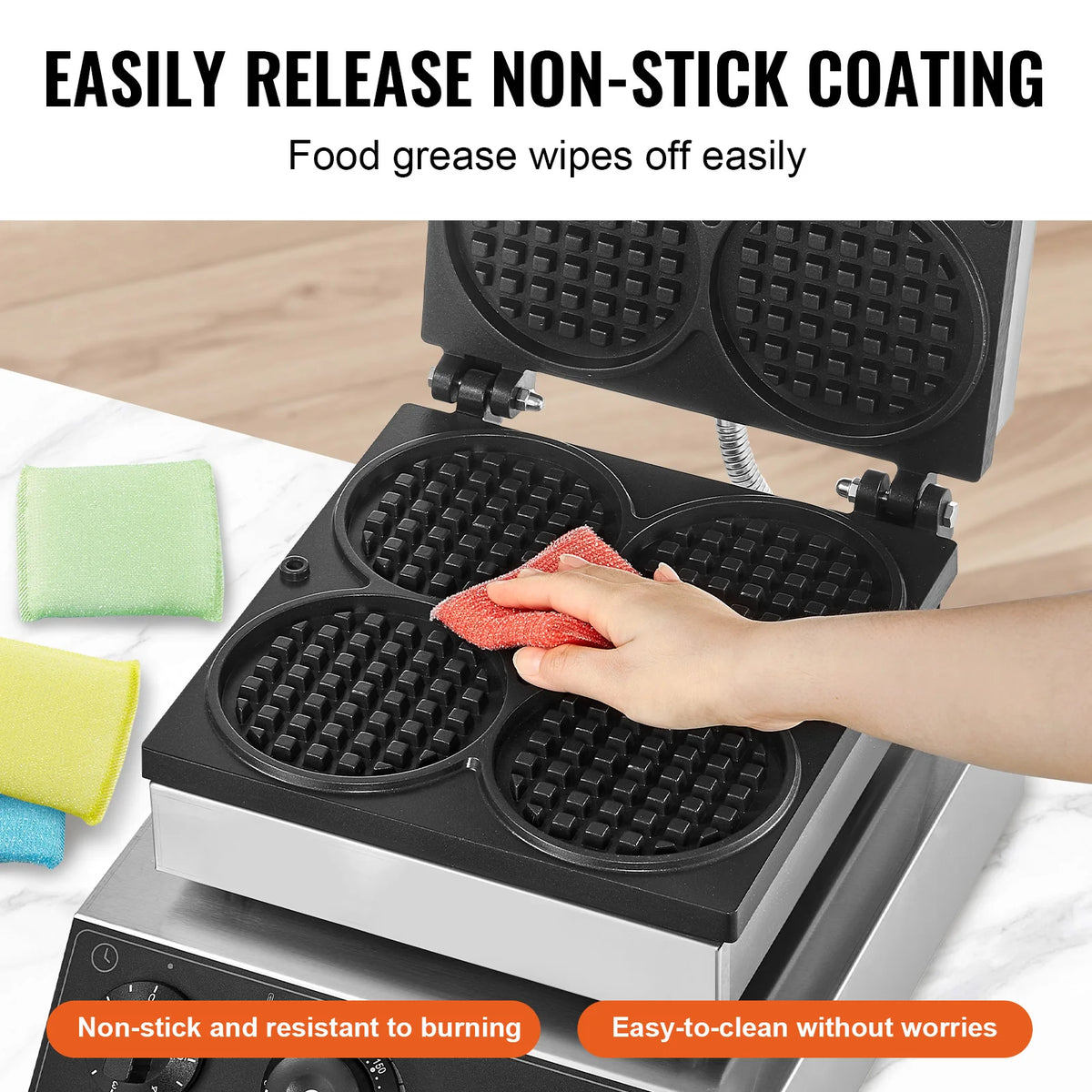 Succebuy Commercial Waffle Maker Round Waffle Baker Machine