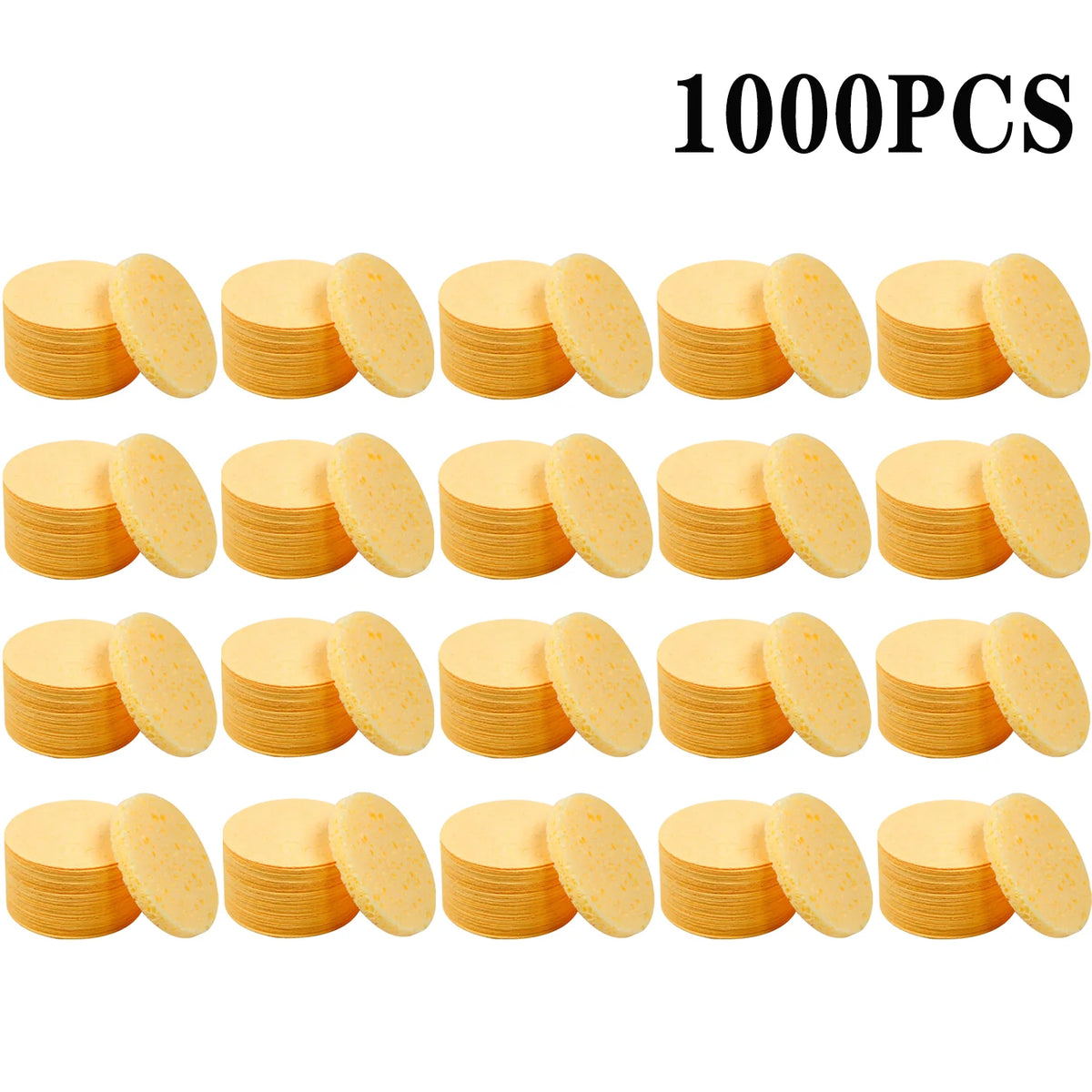 50-1000pcs Compress Face Wash Puff Natural Wood Pulp