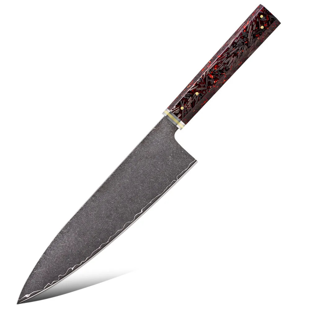 Knife 1-6pc Damascus 3-Layer Cladding Steel Knives Professional