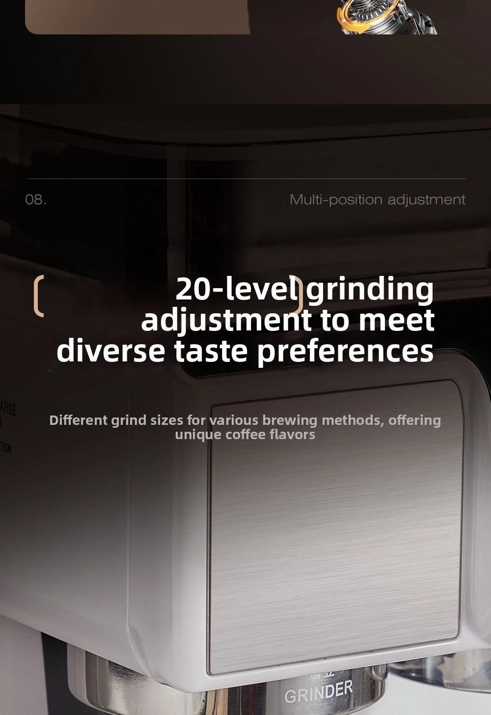 2-In-1 Cold & Coffee Maker Built-In Grinder &