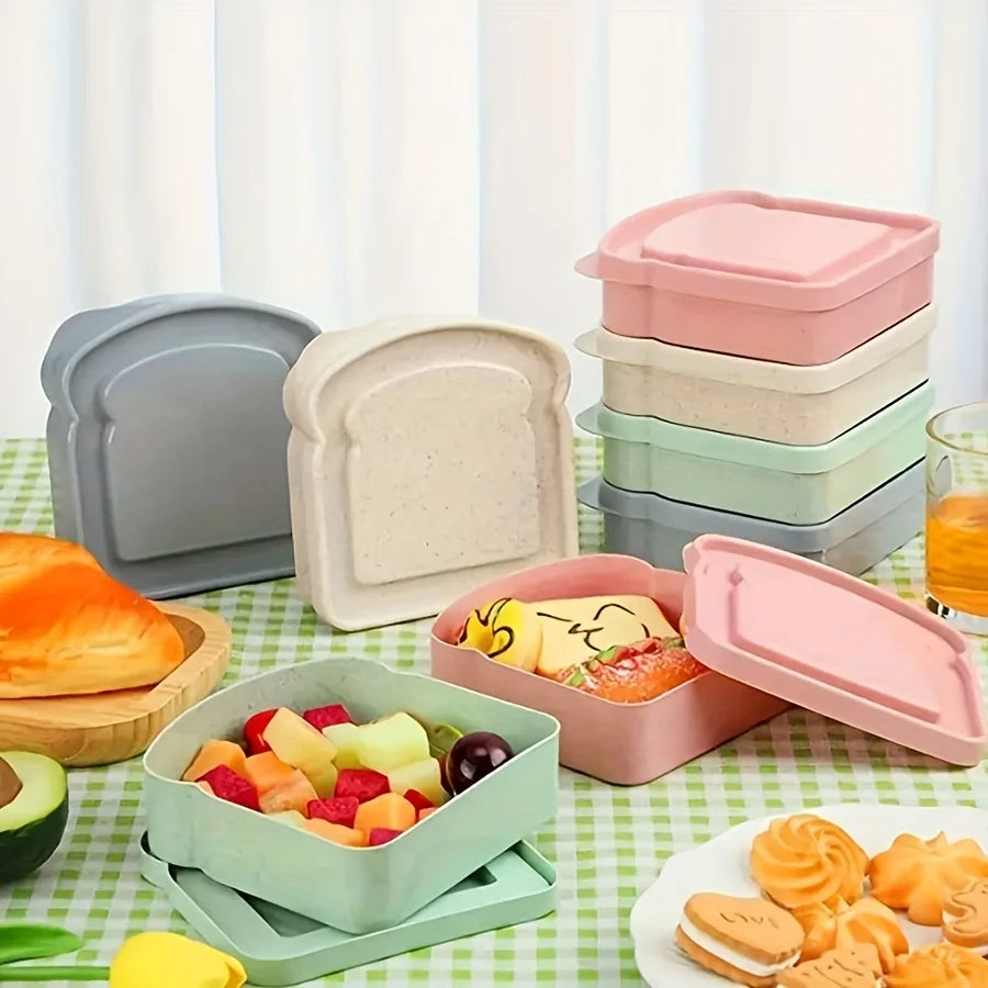 1/3pcs Reusable Bento Sandwich Box Lid Microwave Safe