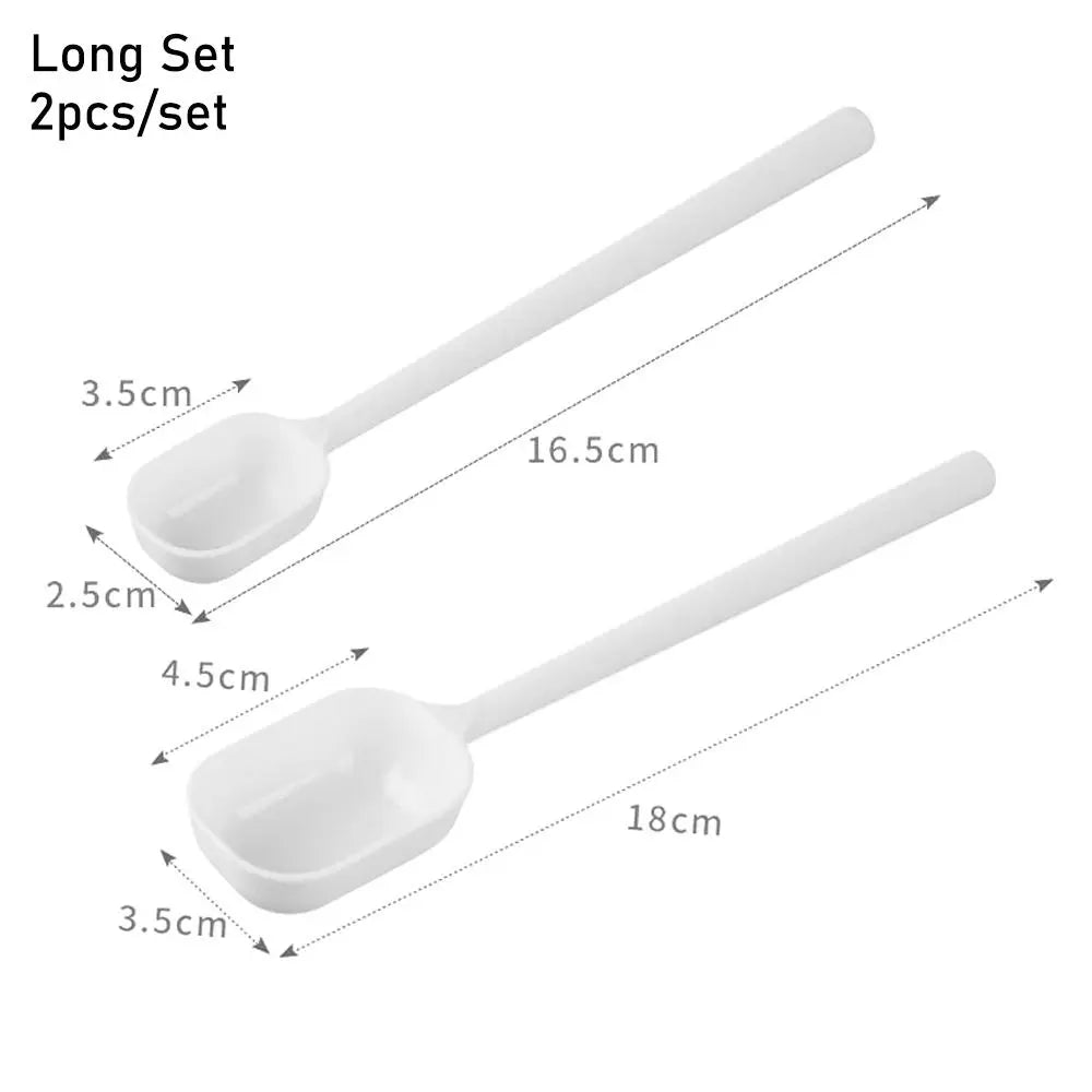 2pcs Durable Measuring Spoon Transparent Salt Washing Powder